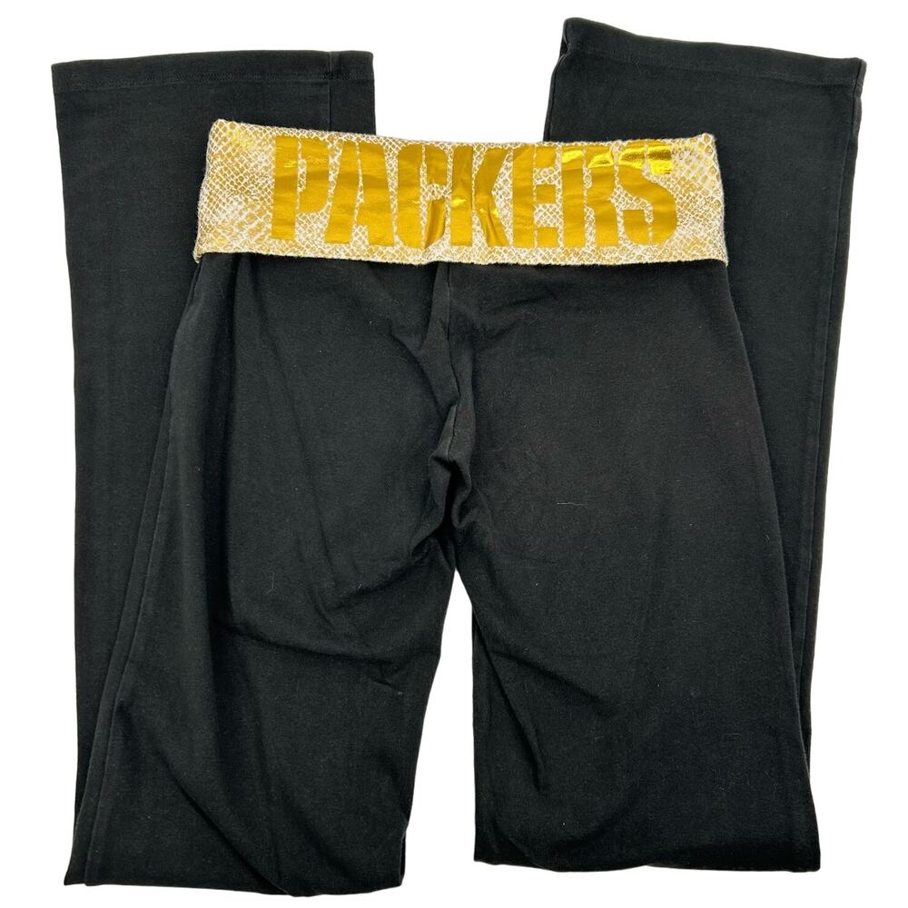 VTG y2k Love PINK Victoria's Secret Foldover Lowrise Green Bay Packers Leggings